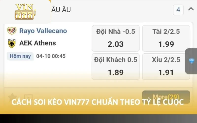 Cách Soi Kèo Vin777 Chuẩn Xác Nhất Dành Cho Tân Thủ 3 Cách soi kèo Vin777 chuẩn theo tỷ lệ cược
