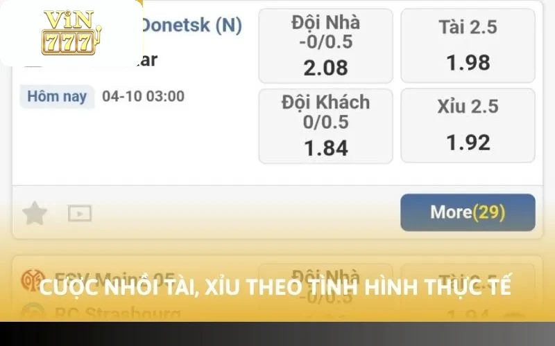 Cách Soi Kèo Vin777 Chuẩn Xác Nhất Dành Cho Tân Thủ 4 Cược nhồi tài, xỉu theo tình hình thực tế
